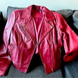 Oxblood real leather jacket like new brand whetblu